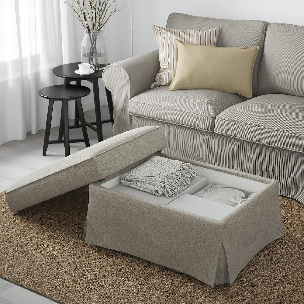 IKEA EKTORP Poggiapiedi Con Contenitore Kilanda Beige Chiaro