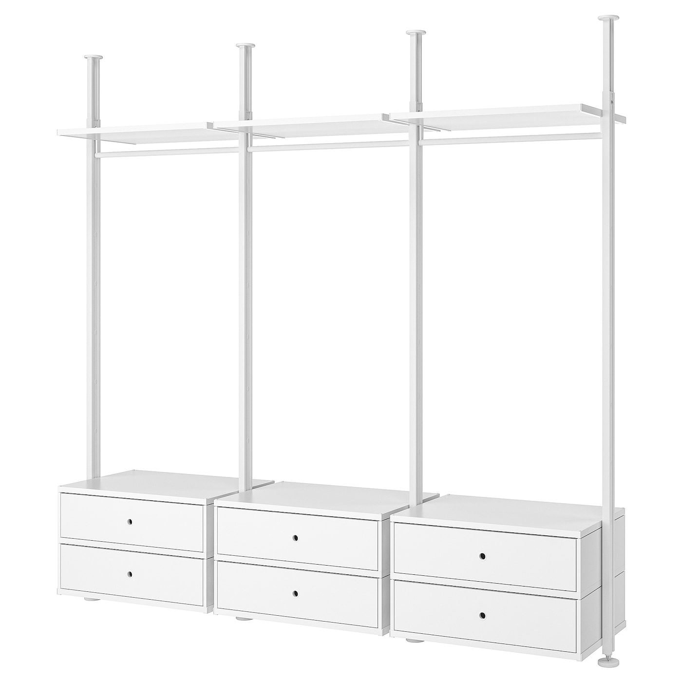 IKEA ELVARLI Combinazione di guardaroba bianco 258x51x222-350 cm