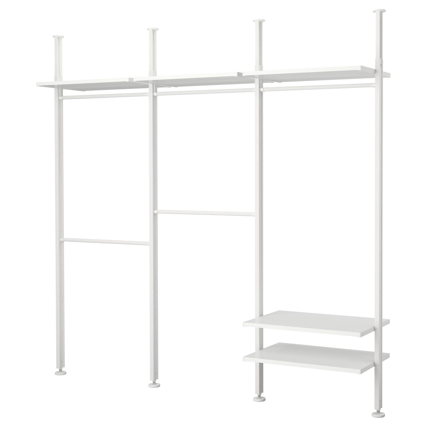 IKEA ELVARLI Combinazione di guardaroba bianco 258x51x222-350 cm
