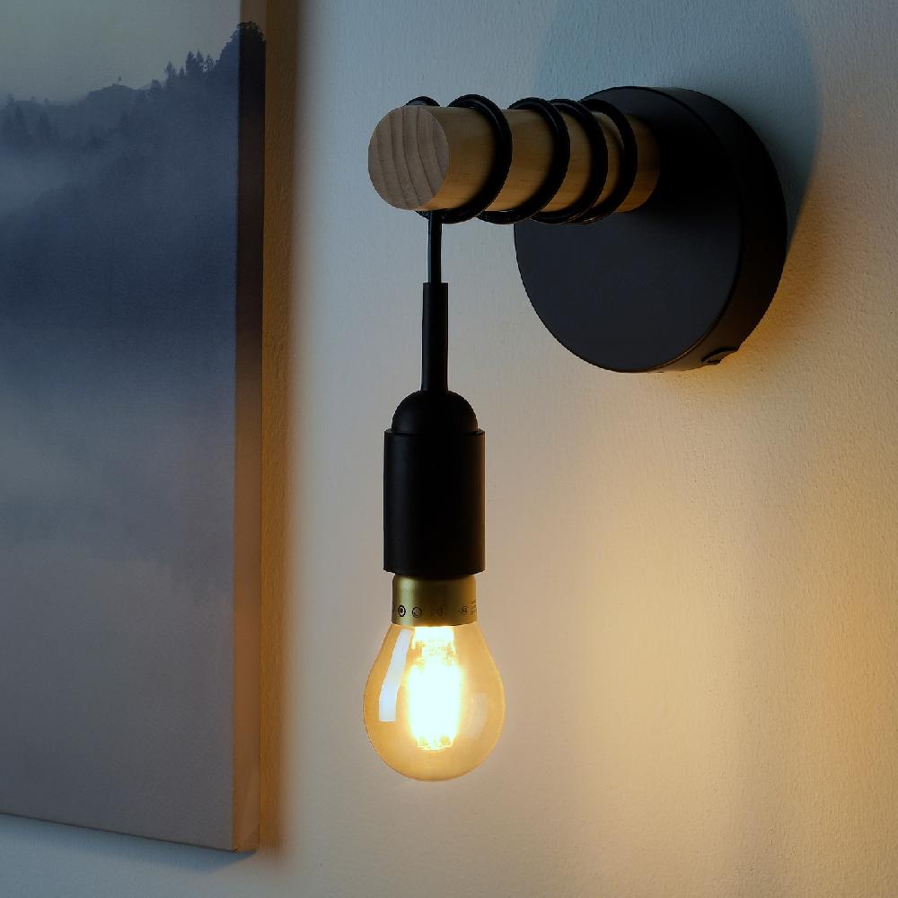 IKEA ENGARN Lampada Parete Installazione Fissa Legno/metallo Nero