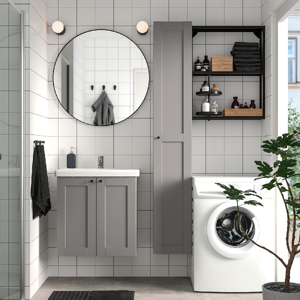 IKEA ENHET Bagno Antracite/grigio Cornice 64x43x65 Cm