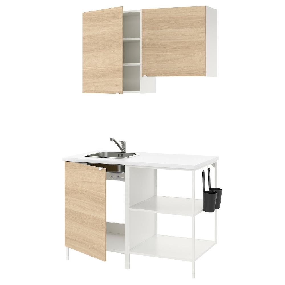 IKEA ENHET Cucina bianco/effetto rovere 123x63.5x222 cm