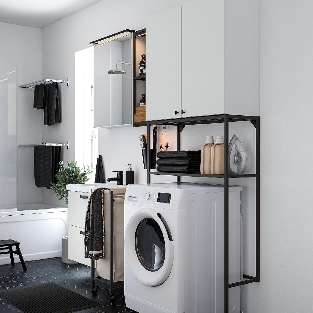 IKEA ENHET Lavanderia Antracite/bianco 180x43x204 Cm