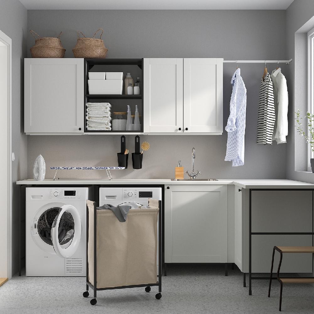 IKEA ENHET Lavanderia Antracite/struttura Bianca 269.5x139x63.5 Cm