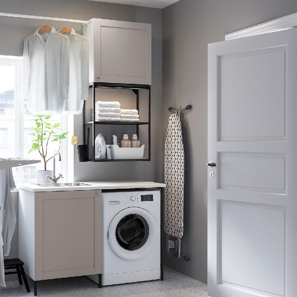 IKEA ENHET Lavanderia Antracite/struttura Grigia 139x63.5x87.5 Cm