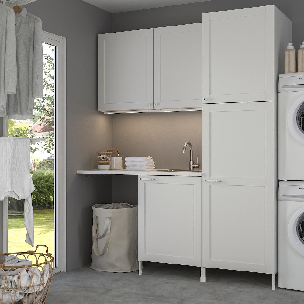 IKEA ENHET Lavanderia Bianco/bianco Cornice 183x63.5x222.5 Cm