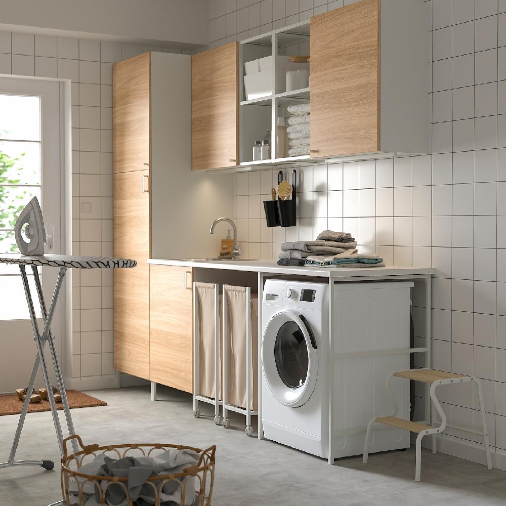 IKEA ENHET Lavanderia Bianco/effetto Rovere 261.5x63.5x222.5 Cm