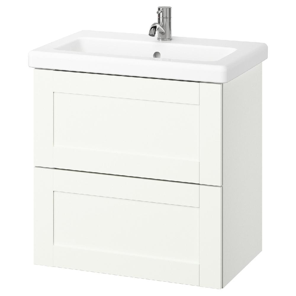 IKEA ENHET / TVÄLLEN Mobile lavabo/cassetti/lavabo/misc bianco/bianco cornice 64x43x65 cm