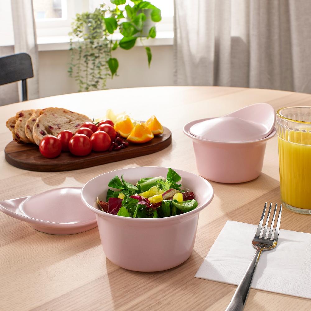 IKEA FÄRGKLAR Pirofila Con Coperchio Opaco Rosa Chiaro 0.2 L