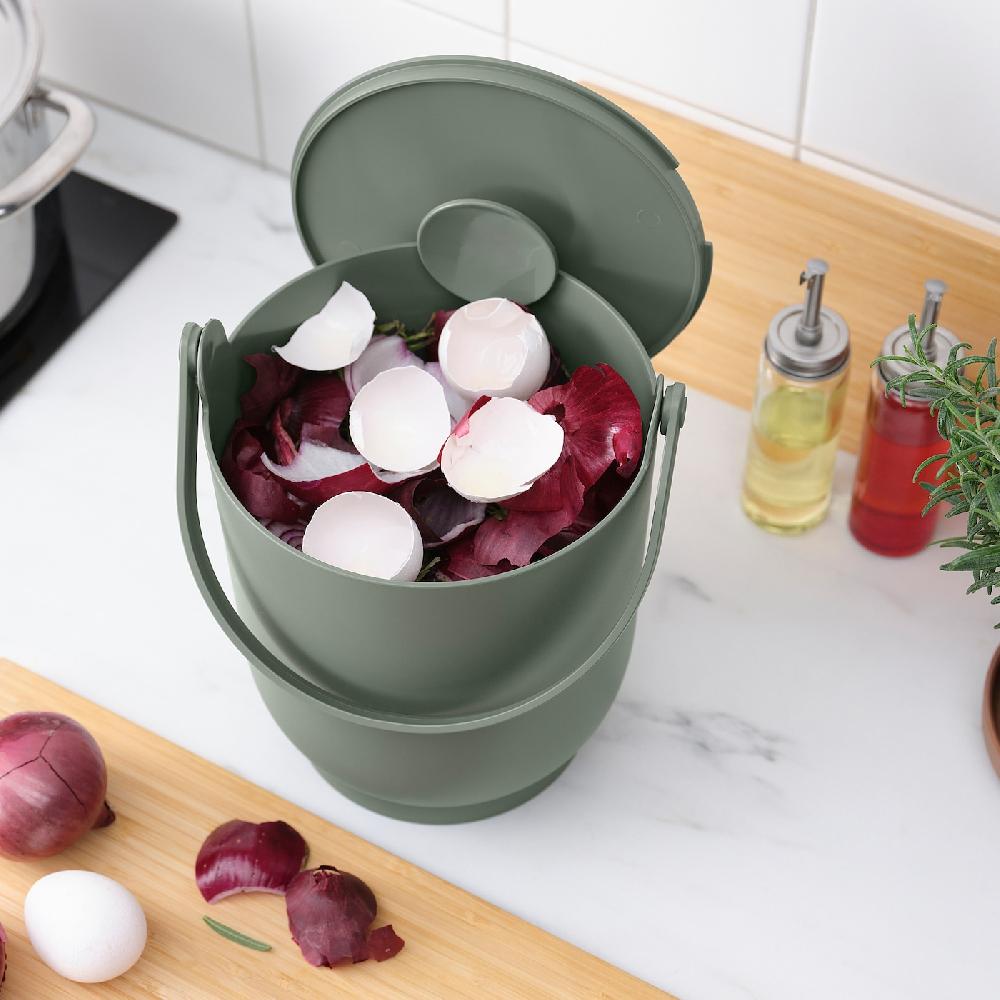 IKEA FARMARKVAST Secchio/coperchio Rifiuti Organici Grigio-verde 4 L