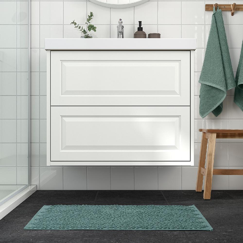 IKEA FJÄLLKATTFOT Tappeto Per Bagno Turchese 50x80 Cm
