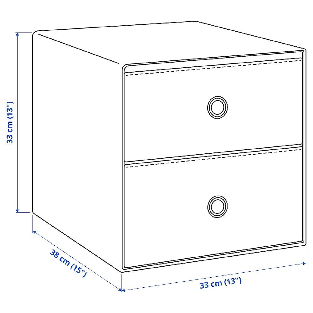 IKEA FLARRA Minicassettiera A 2 Cassetti Grigio Scuro 33x38 Cm