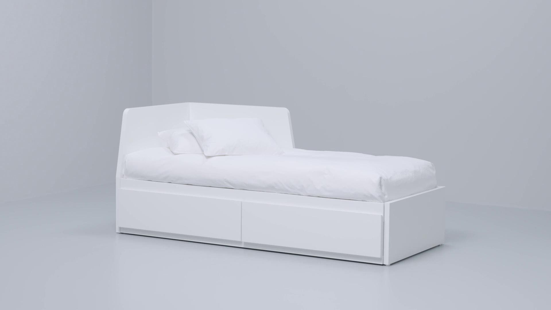 IKEA FLEKKE Struttura Letto Divano/2 Cassetti Bianco 80x200 Cm