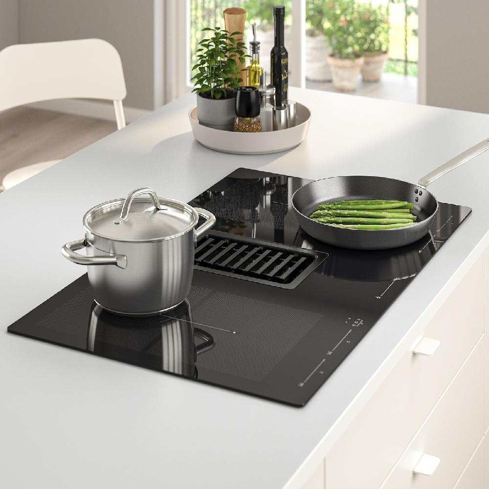 IKEA FÖRDELAKTIG Piano Cottura Induzione/cappa Integ IKEA 700 Nero 83 Cm