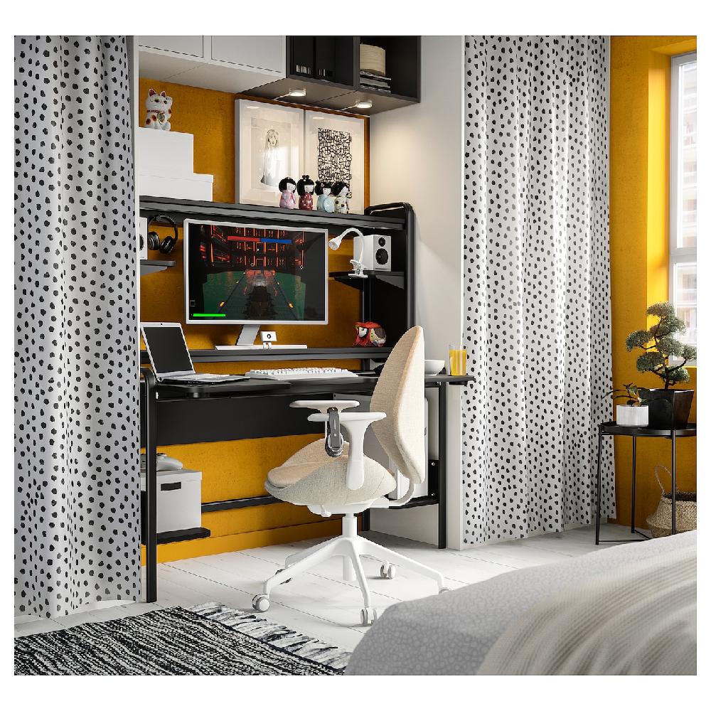 IKEA FREDDE Scrivania Da Gaming Nero 140/185x74x146 Cm