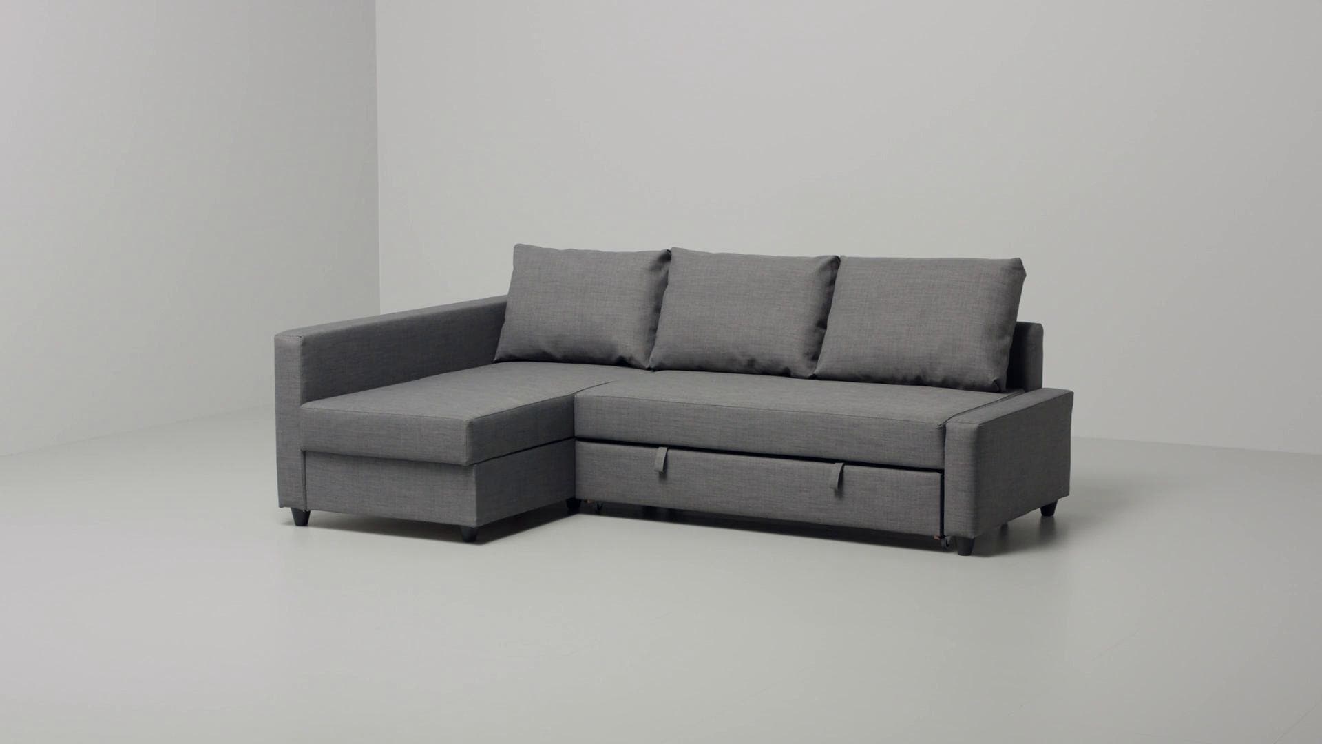 IKEA FRIHETEN Divano Letto Angolare/contenitore Skiftebo Grigio Scuro
