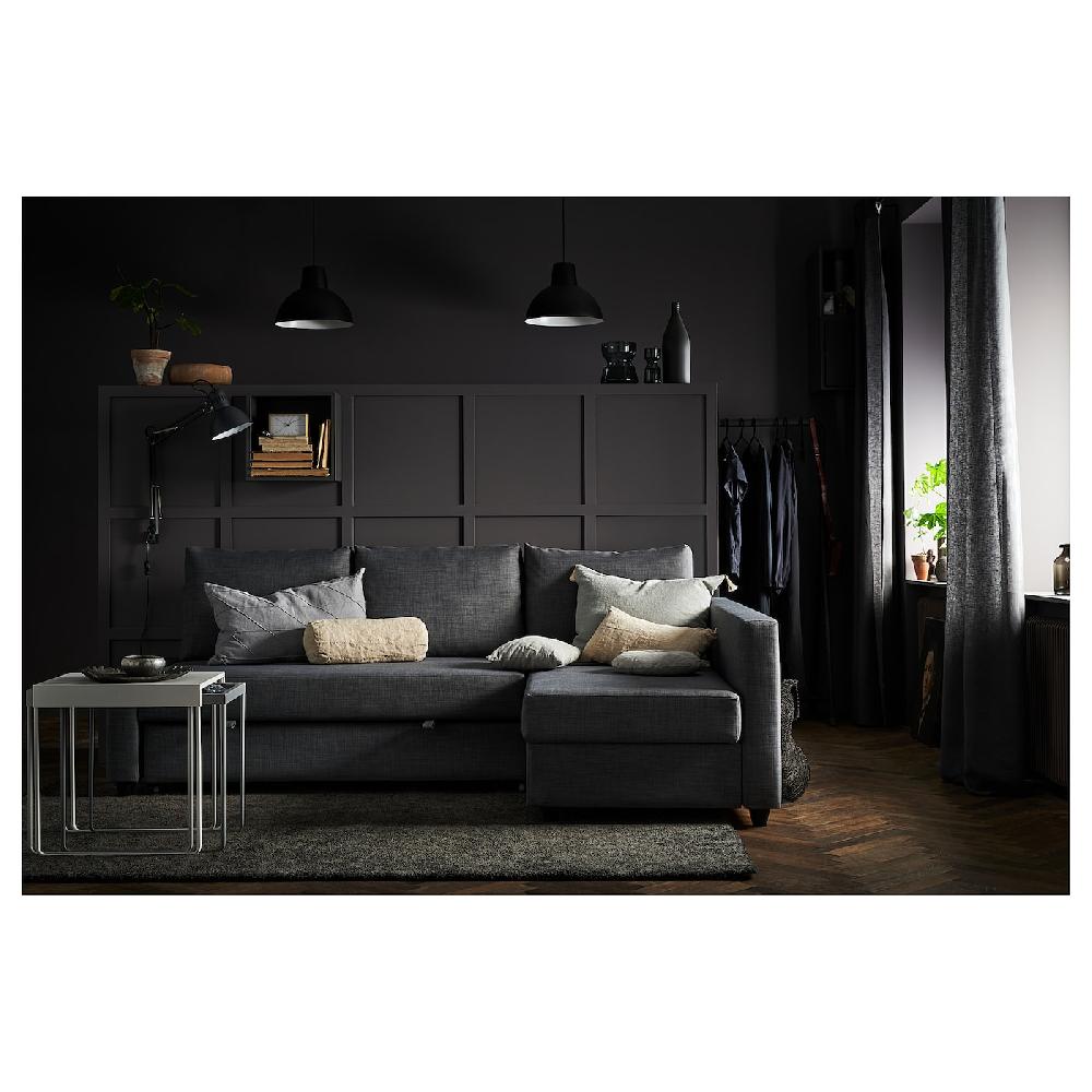 IKEA FRIHETEN Divano Letto Angolare/contenitore Skiftebo Grigio Scuro