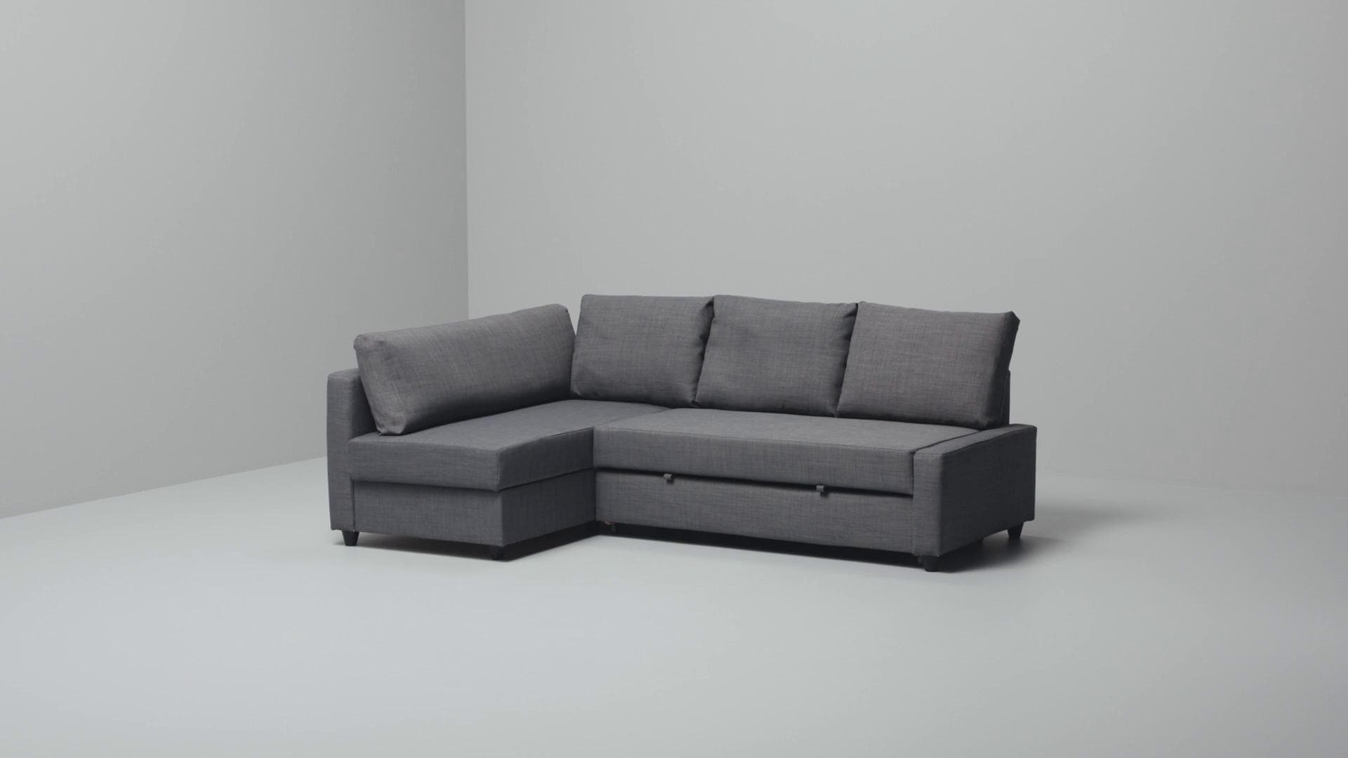 IKEA FRIHETEN / KLAGSHAMN Divano Letto Angolare/contenitore Skiftebo Grigio Scuro