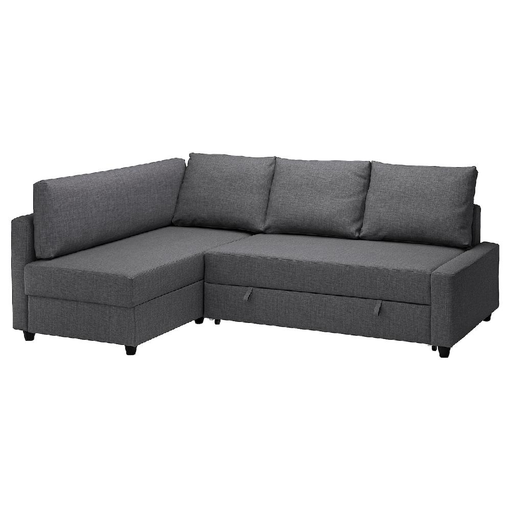 IKEA FRIHETEN / KLAGSHAMN Divano letto angolare/contenitore Skiftebo grigio scuro