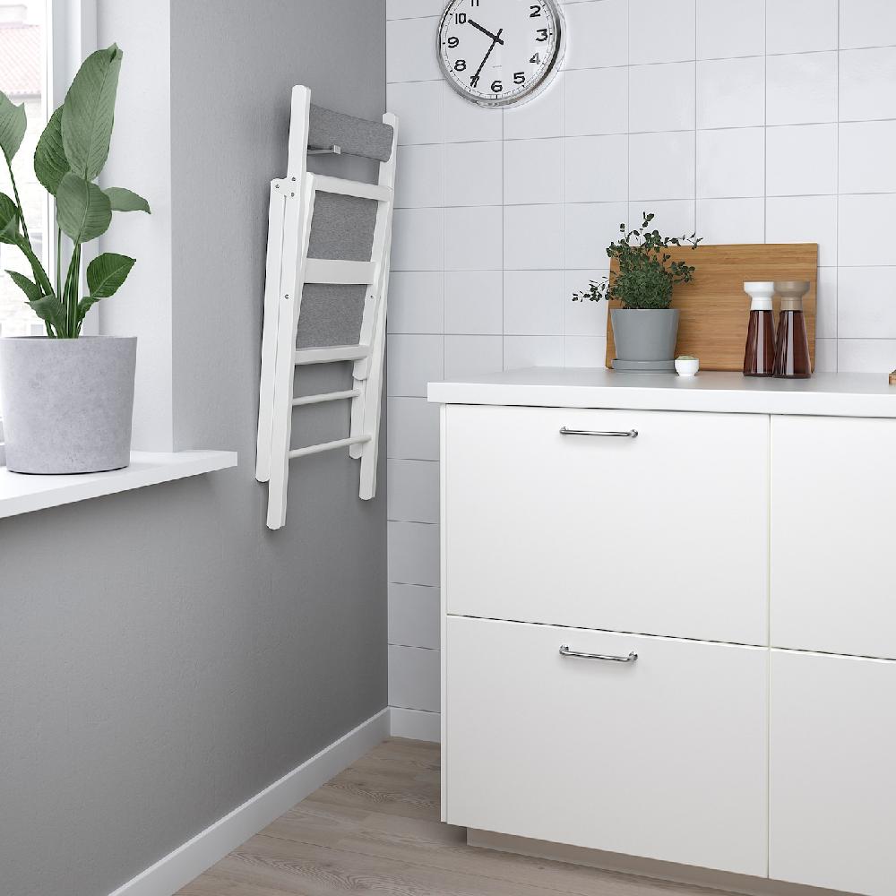 IKEA FRÖSVI Sedia Pieghevole Bianco/Knisa Grigio Chiaro