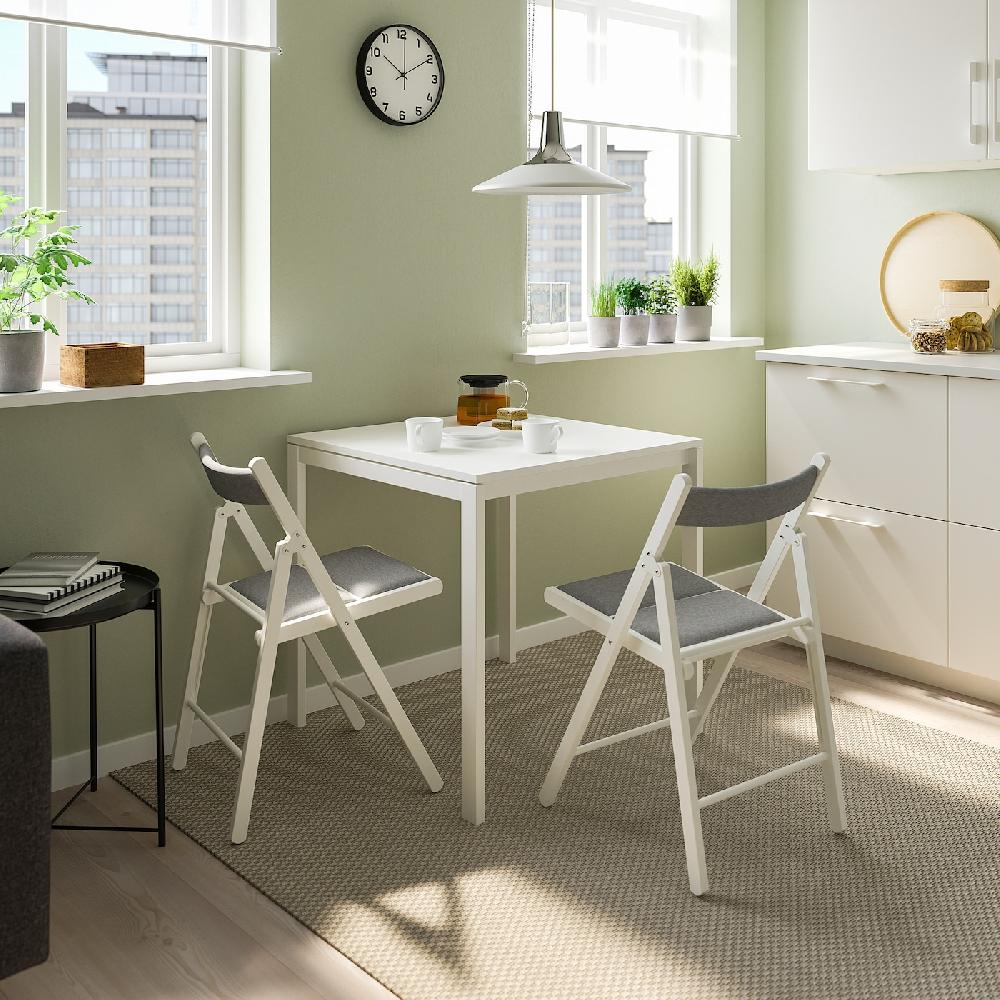 IKEA FRÖSVI Sedia Pieghevole Bianco/Knisa Grigio Chiaro