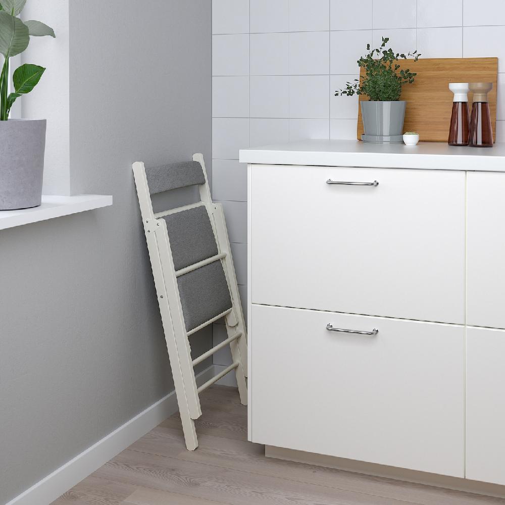 IKEA FRÖSVI Sedia Pieghevole Bianco/Knisa Grigio Chiaro