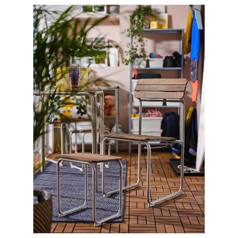 IKEA FURUÖN Tavolo Con 2 Sedie/2 Poggiapiedi Marrone/da Esterno