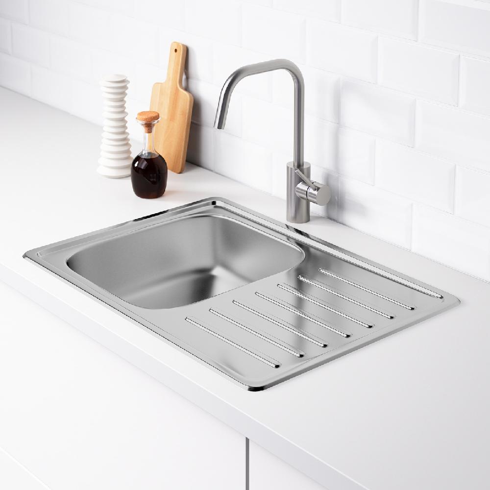 IKEA FYNDIG Lavello Incasso 1 Vasca/sgocciolat Inox 70x50 Cm