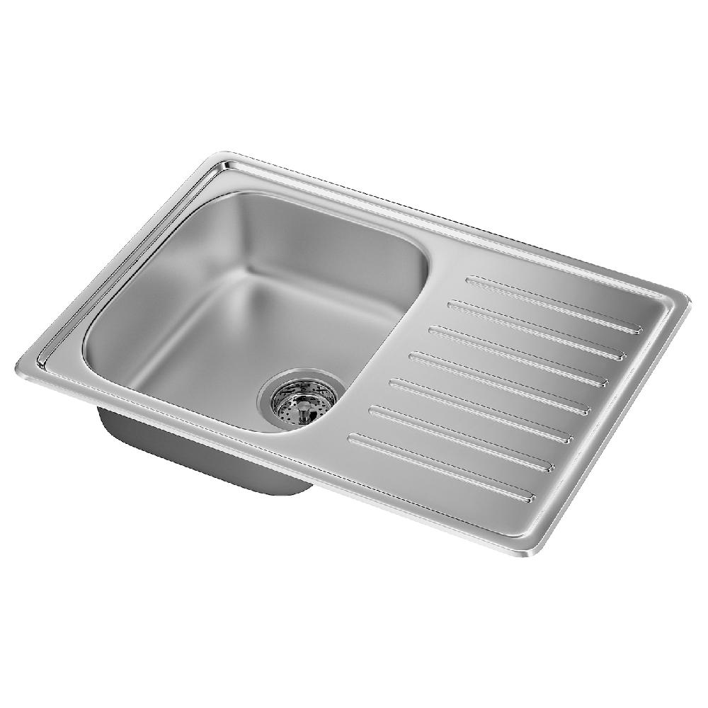 IKEA FYNDIG Lavello incasso 1 vasca/sgocciolat inox 70x50 cm