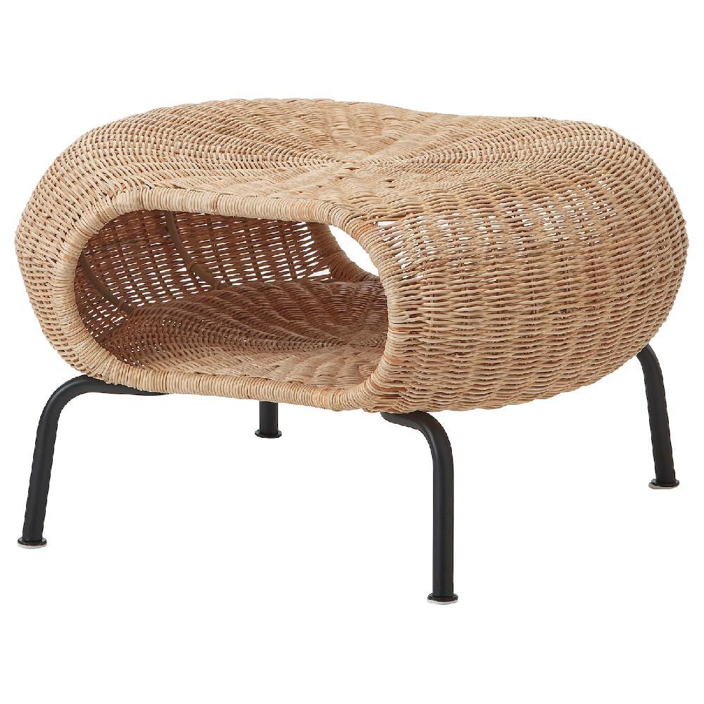 IKEA GAMLEHULT Poggiapiedi con contenitore rattan/antracite
