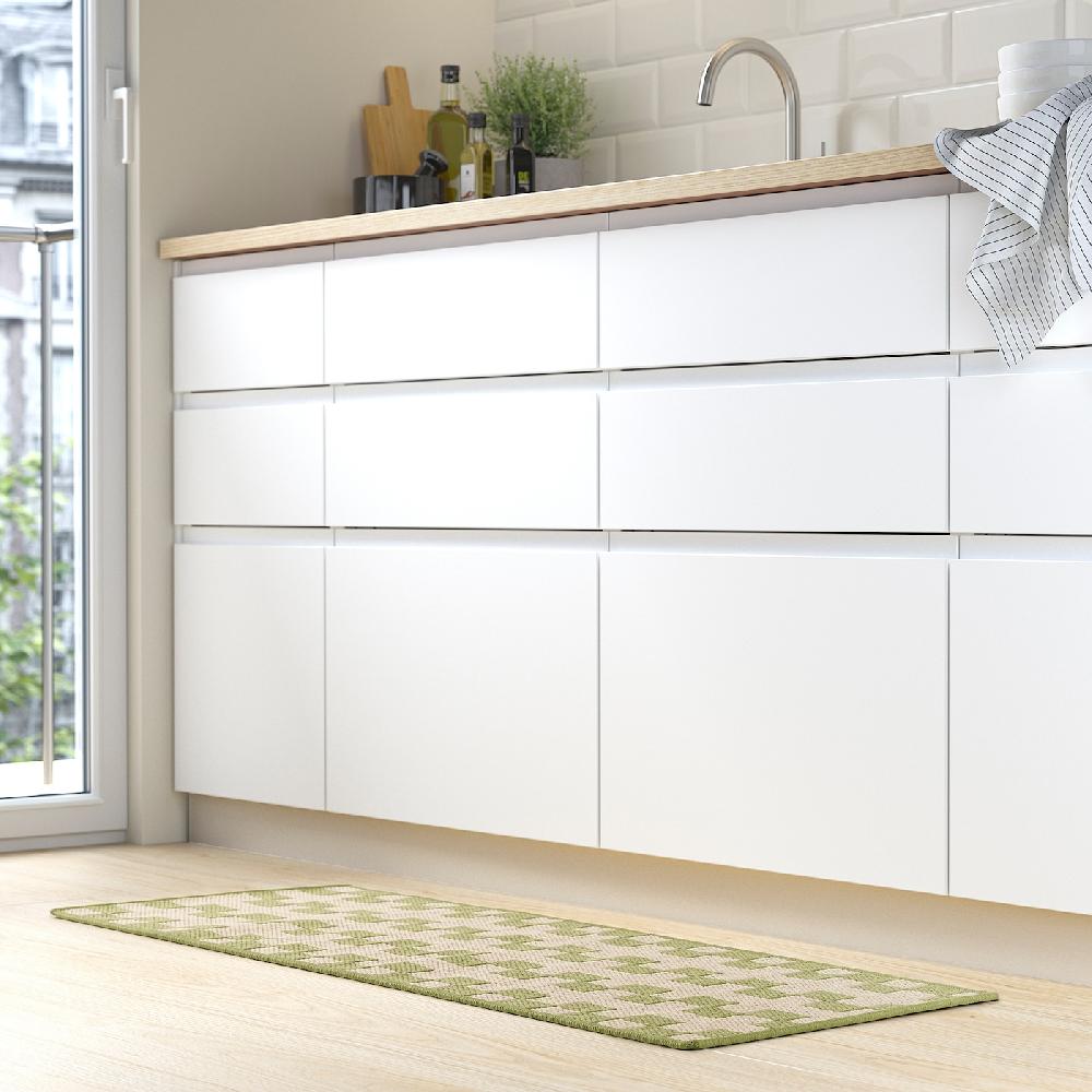 IKEA GÅNGSTIG Tappeto Cucina Tessitura Piatta Verde/bianco Sporco 45x120 Cm