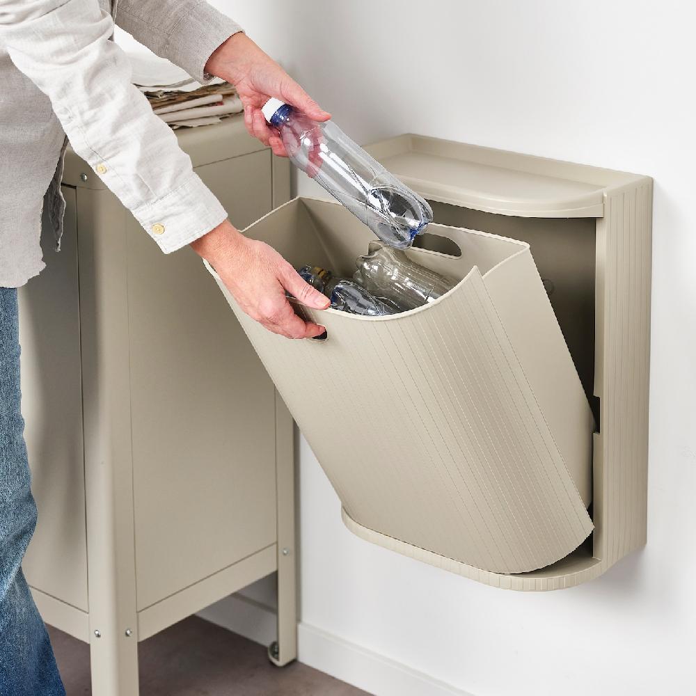 IKEA GÅRDSBUTIK Bidone Con Coperchio Grigio-beige 21 L