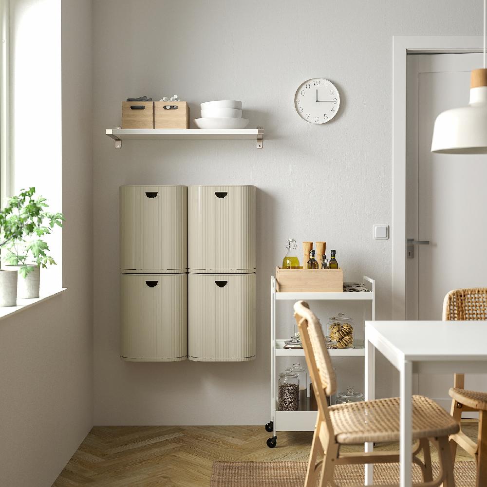 IKEA GÅRDSBUTIK Bidone Con Coperchio Grigio-beige 21 L