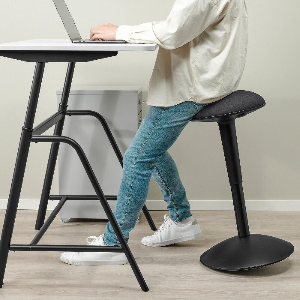 IKEA GLADHÖJDEN / NILSERIK Tavolo E Sgabello Per Seduta Attiva Antracite/grigio