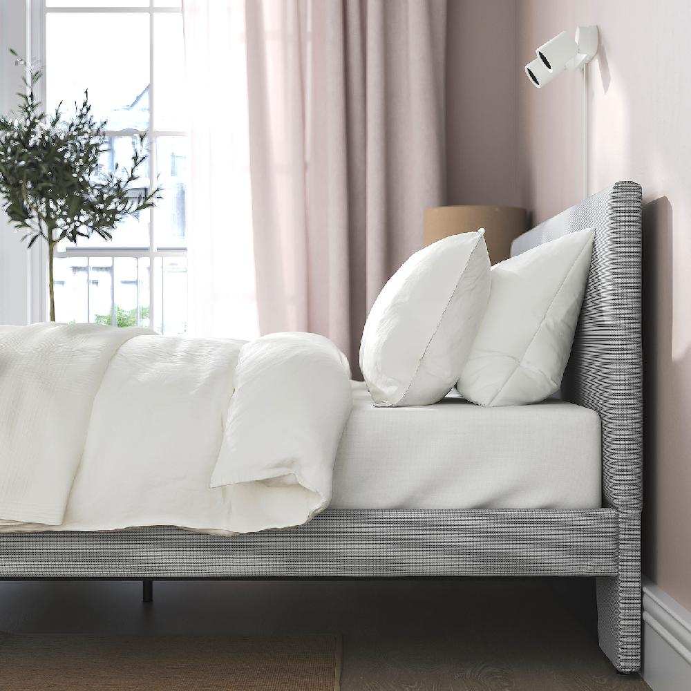 IKEA GLADSTAD Struttura Letto Imbottita Kabusa Grigio Chiaro 160x200 Cm