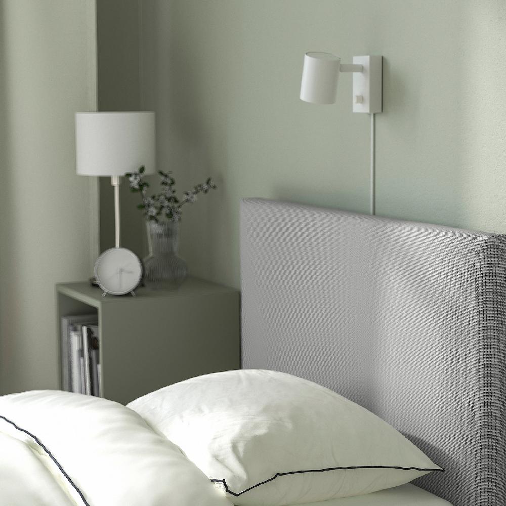 IKEA GLADSTAD Struttura Letto Imbottita Kabusa Grigio Chiaro 90x200 Cm