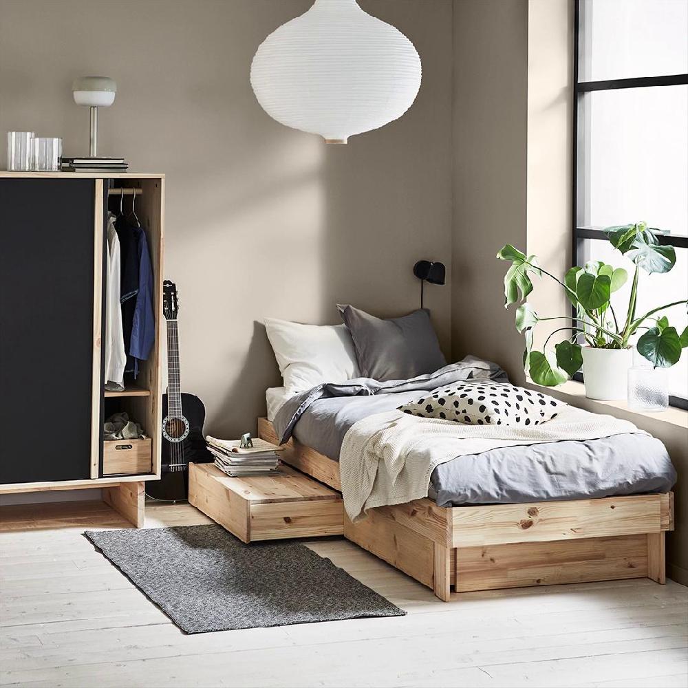 IKEA GLAMBERGET Letto Allungabile Con Contenitore Pino 80-160x200 Cm