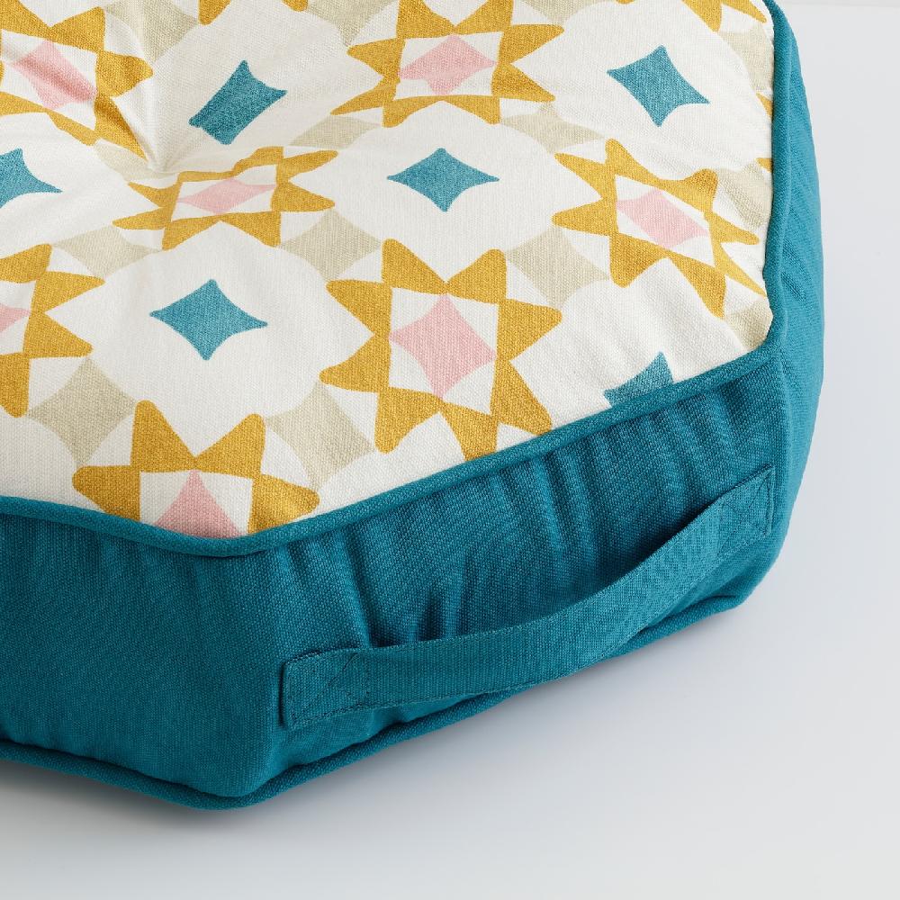 IKEA GOKVÄLLÅ Cuscino Per Pavimento Blu/multicolore 45x45x10 Cm