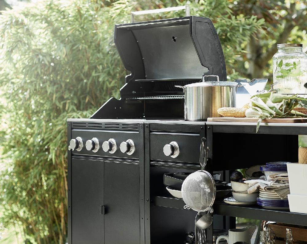 IKEA GRILLSKÄR Barbecue A Gas Nero/inox Da Esterno 72x61 Cm
