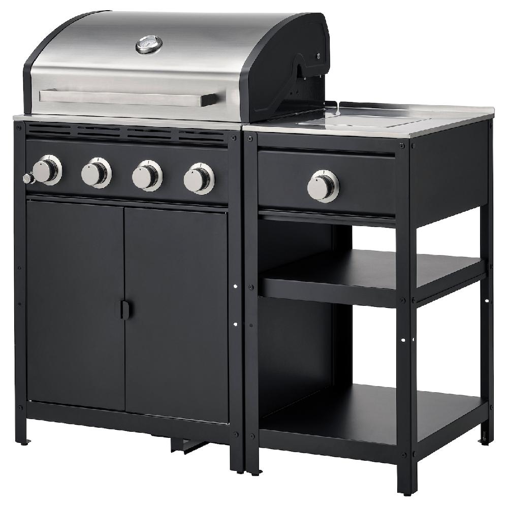 IKEA GRILLSKÄR Barbecue gas/bruciatore laterale inox/da esterno 120x61 cm