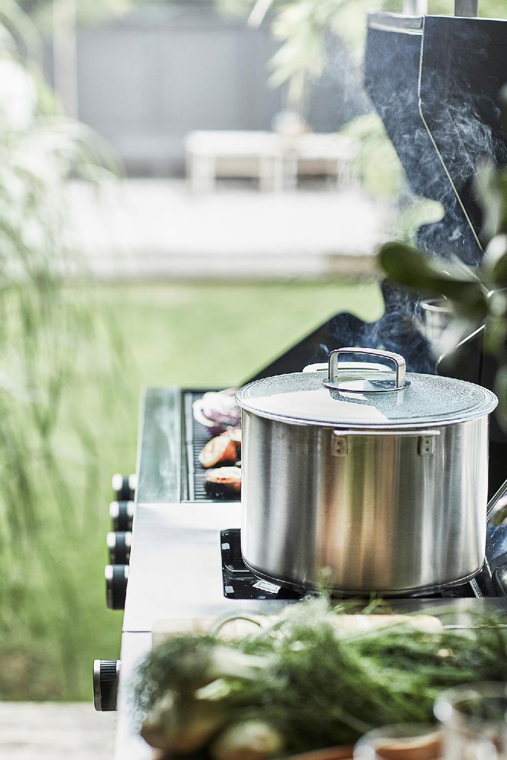 IKEA GRILLSKÄR Bruciatore Laterale Nero/inox Da Esterno 48x61 Cm