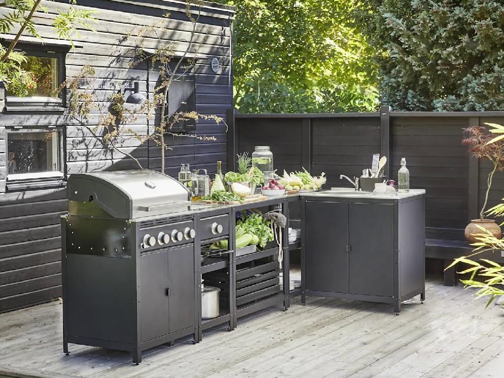 IKEA GRILLSKÄR Cucina Da Esterno Barbecue Gas/bruciatore Laterale/inox 292x61 Cm