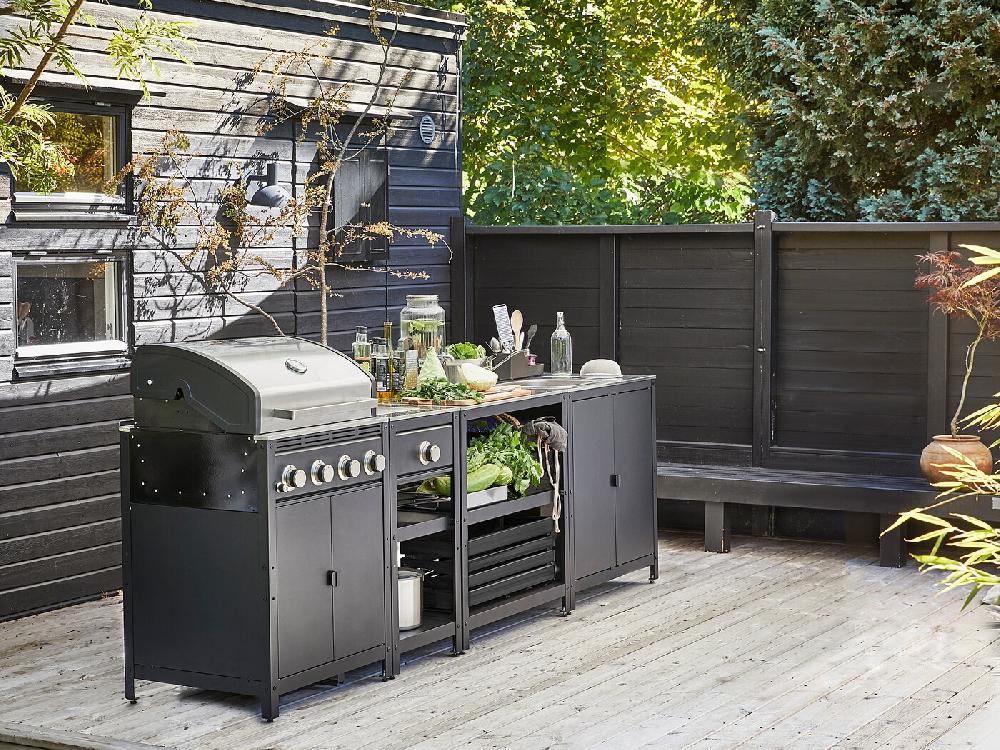IKEA GRILLSKÄR Cucina Da Esterno Barbecue Gas/bruciatore Laterale/inox 292x61 Cm