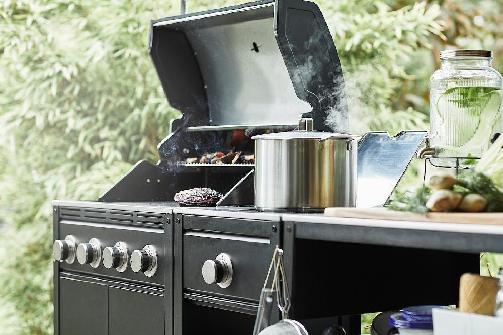IKEA GRILLSKÄR Cucina Da Esterno Barbecue Gas/bruciatore Laterale/inox 292x61 Cm