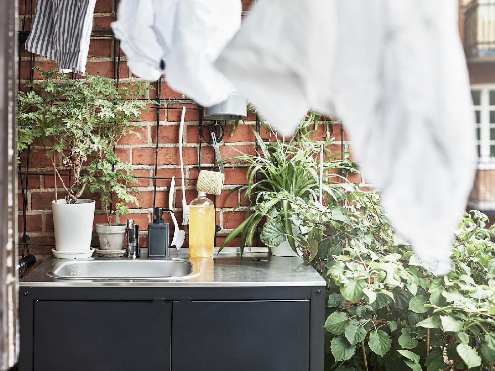 IKEA GRILLSKÄR Elemento Per Lavello Nero/inox Da Esterno 86x61 Cm