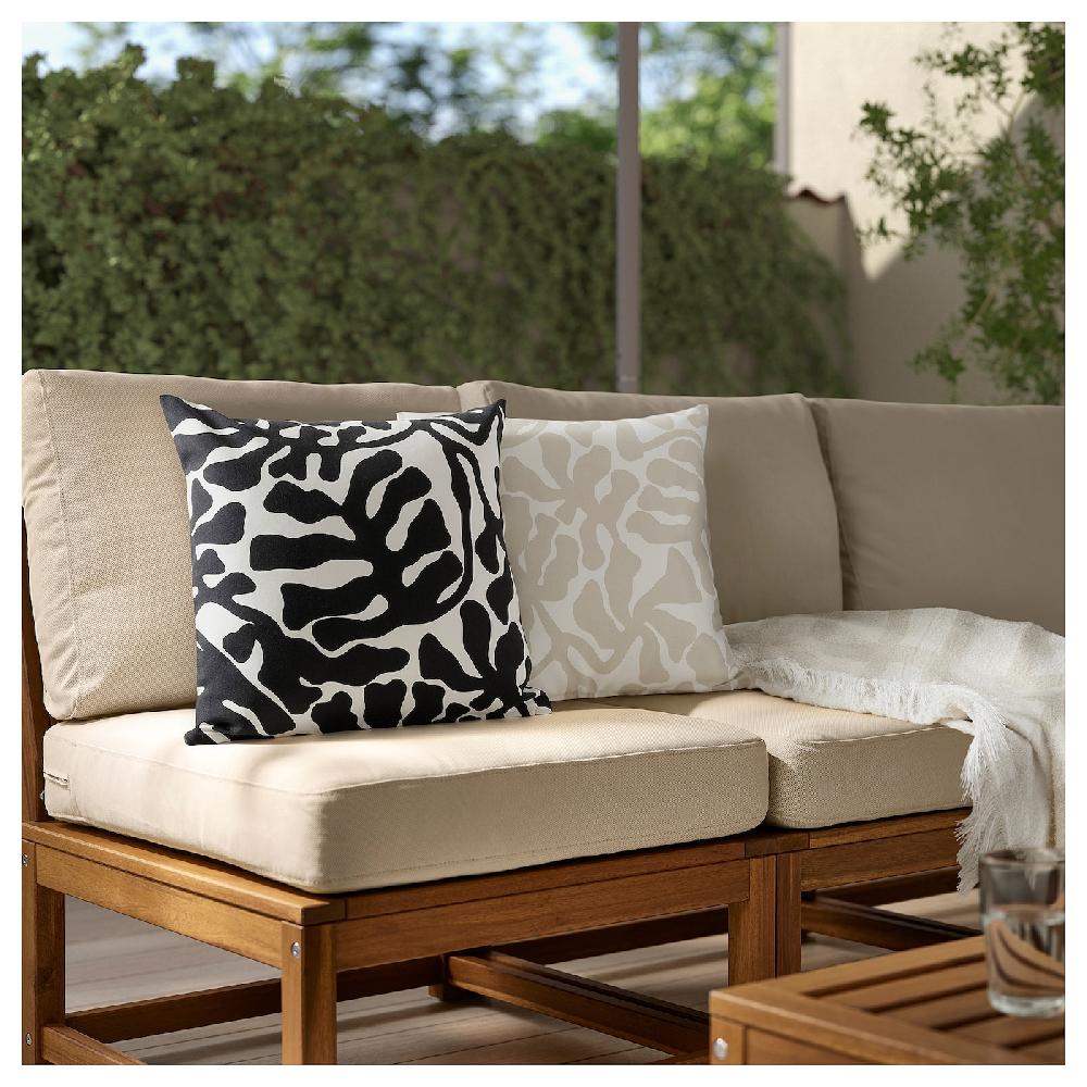 IKEA GRÖNKNAVEL Fodera Per Cuscino Nero Bianco/da Esterno Interno 50x50 Cm