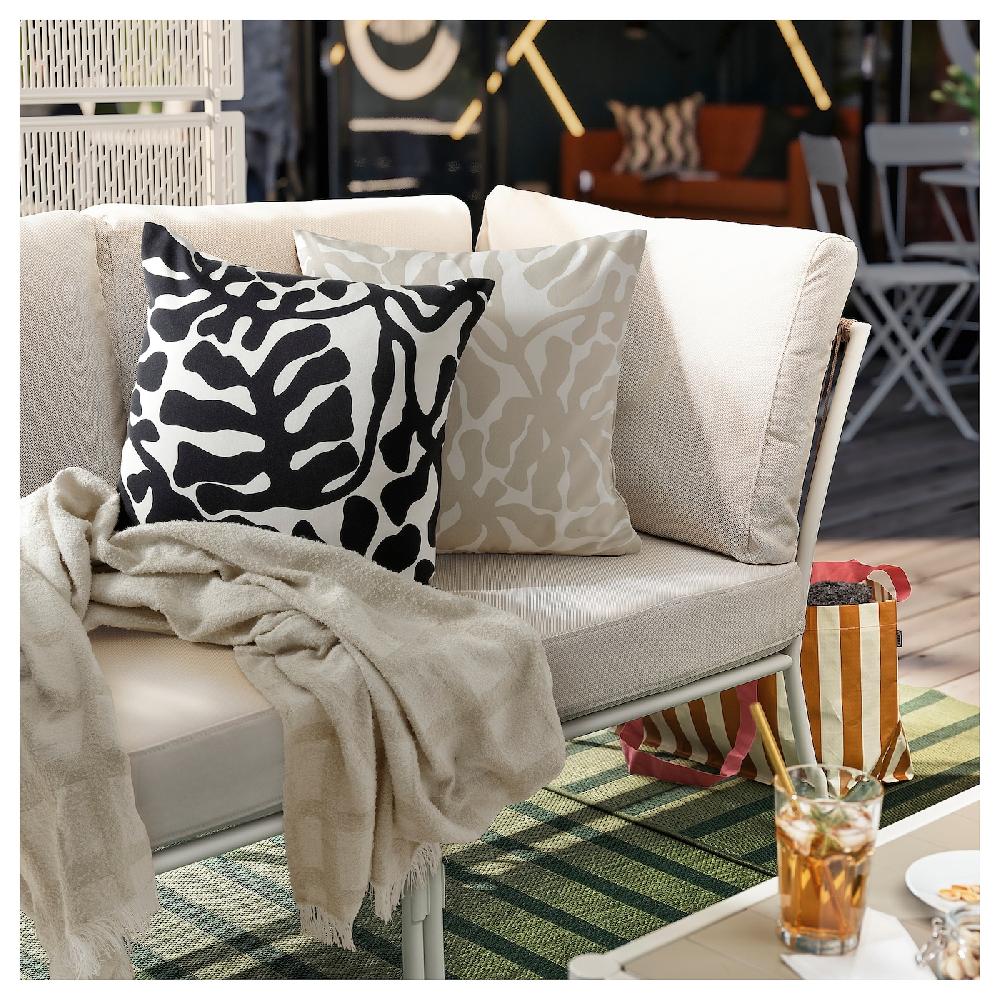 IKEA GRÖNKNAVEL Plaid A Quadri Beige/da Esterno Interno 180x120 Cm