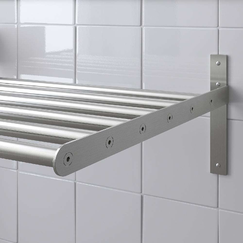 IKEA GRUNDTAL Stendibiancheria Da Parete Inox 67-120 Cm