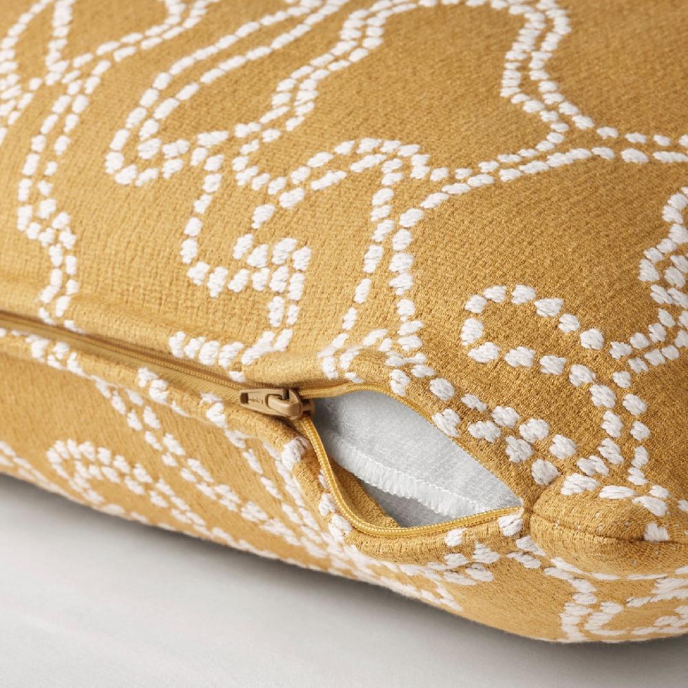 IKEA GULDFLY Fodera Per Cuscino Giallo Scuro/bianco Sporco 50x50 Cm