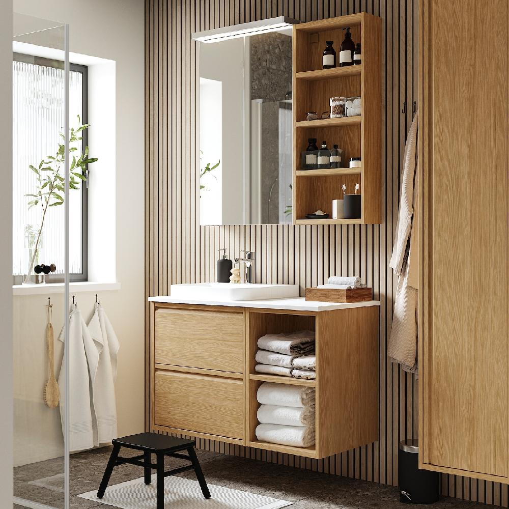 IKEA HAGAÅN Mobile A Giorno Effetto Rovere 40x48x63 Cm